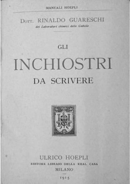 File:Rinaldo Guareschi - Gli inchiostri da scrivere.djvu