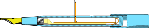 Diagram of a pen with lever filler